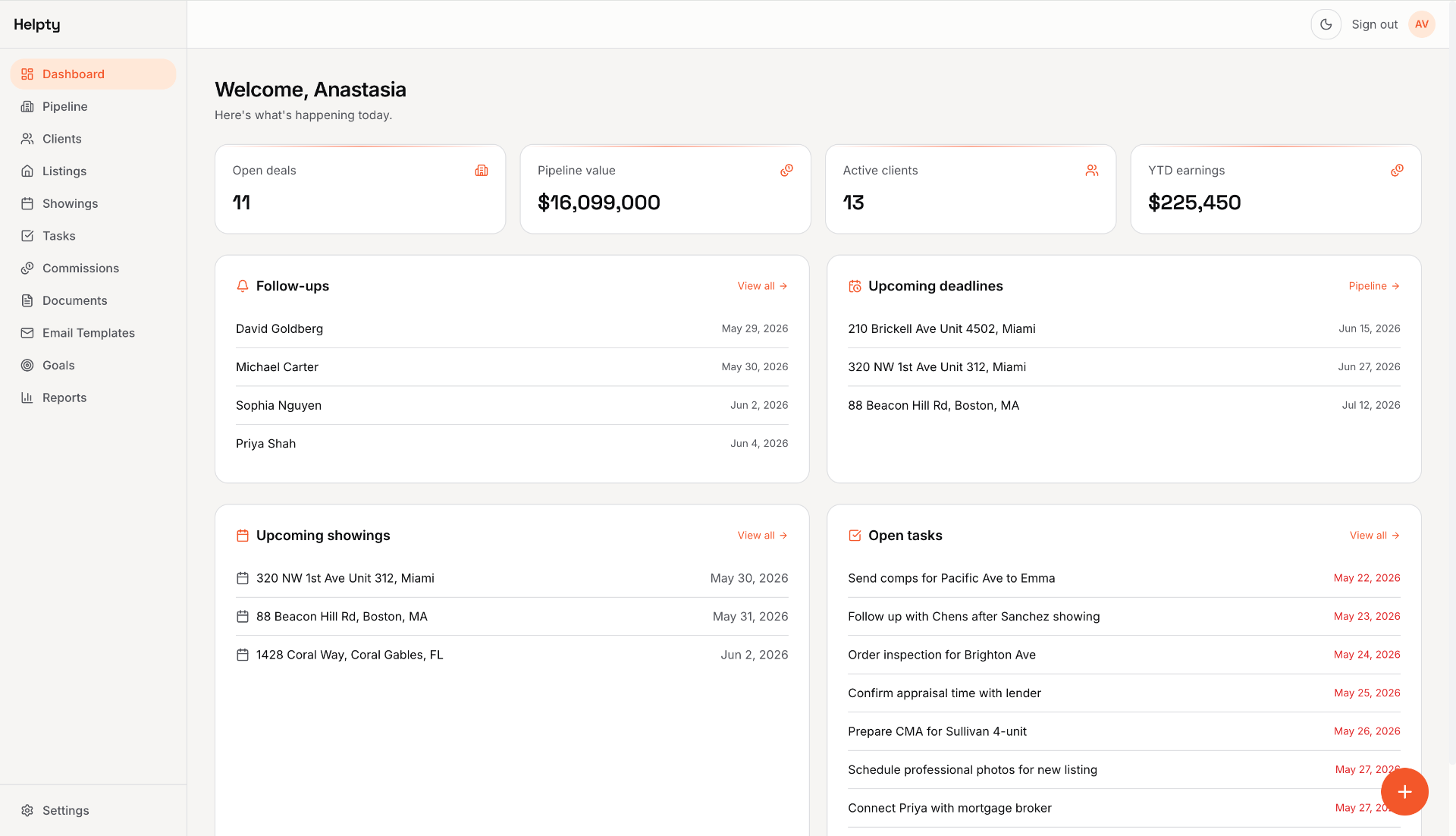 Helpty — Dashboard
