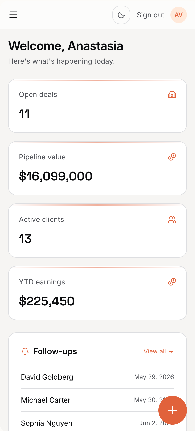 Helpty — Dashboard (mobile)